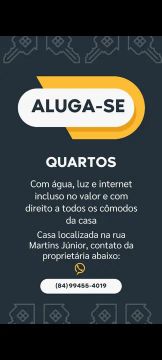 Alugo quartos para estudantes, com direito a casa toda, n pagar luz água nem internet.
