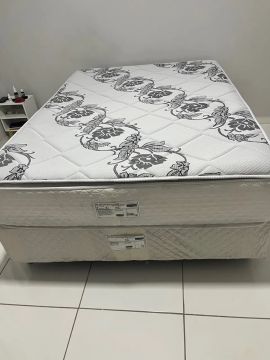 Cama Box Casal com Colchão Ortopédico