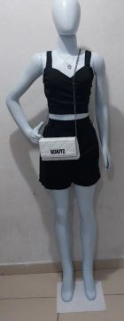 Conjunto cropped e short preto