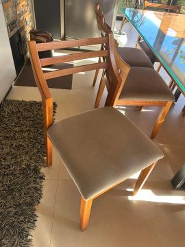 Cadeiras de Jantar em Madeira -  8 peças 