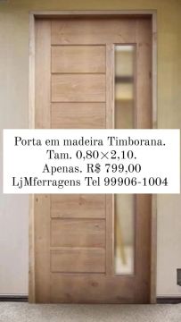Porta de Madeira Timborana 0,80x2,10 - Nova
