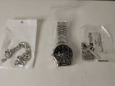 Kit Relógio Masculino + Pulseira + Cordão