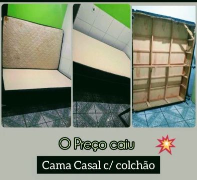 Cama Casal c/ Colchão - Preço Baixou! Leva logo