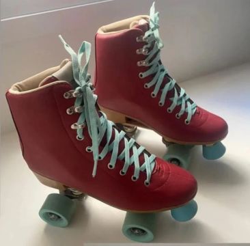 Patins Roller Quad  Vermelho com detalhes em Azul