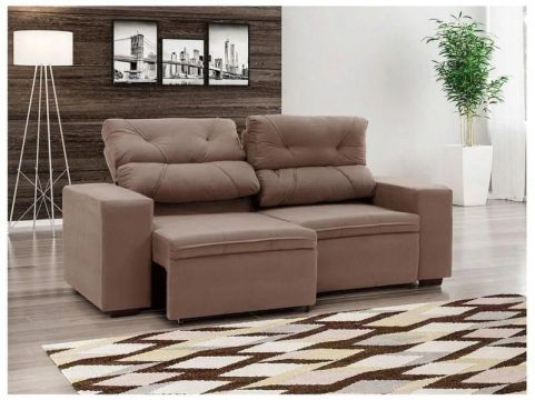 Sofá Retrátil Reclinável 3 Lugares Suede(produto novo/ com garantia de fábrica)