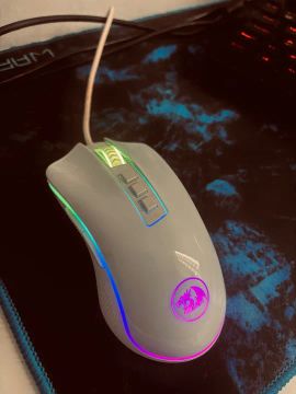 Mouse Gamer Redragon M711W Cobra Rgb, 10.000 Dpi, Chroma, 7 Botões Programáveis, Branco