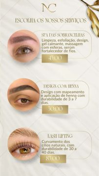 Serviços de Sobrancelhas e Cilios