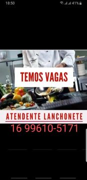 Atendente lanchonete c/experiência em computador 