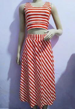 Conjunto cropped listrado farm