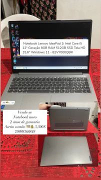 Notebook Lenovo IdeaPad 1i Core i5 12° Geração 8GB RAM 512GB SSD