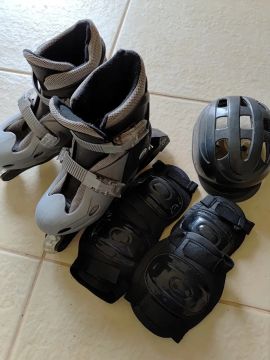 Patins Rooler Tam 35-38 com KIT Segurança (capacete/cotoveleira/joelheira)