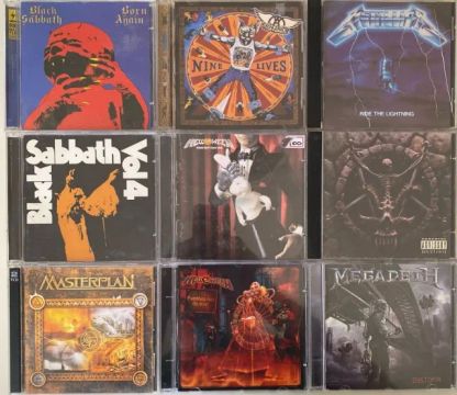 Lote 9 cds de Heavy Metal Black Sabbath, Metallica, Helloween, Slayer, Aerosmith e outros