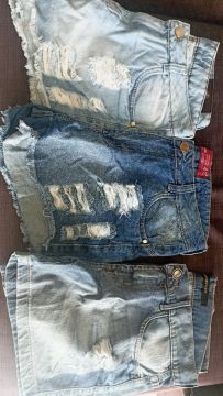 Shorts Jeans Desfiados - Tamanhos 42