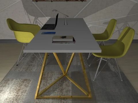 Mesa Office Santoro Isósceles. Em Madeira Maciça L140cm x P70cm x A74cm. 