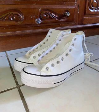 Tênis Converse All Star Plataforma Couro