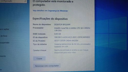 Notebook Intel Core i3 6006U 8GB RAM