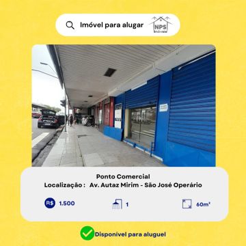 Ponto Comercial 01 vão livre 01 deposito - Bairro: Grande Circular