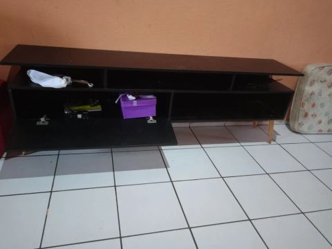 Rack para TV 65 " Preto com 3 Prateleiras