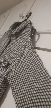 Camisa xadrez branca e preta