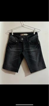 Bermuda jeans preta feminina tamanho 34