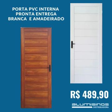 PORTA PVC 489,90 BRANCA E AMADEIRADA 800X2100