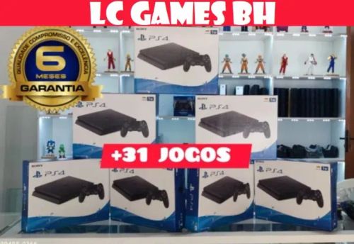 PS4 SLIM 1TB + JOGOS 32 + BRINDES + GARANTIA 06 MESE -. LOJA FISICA BH -.