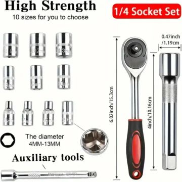 Multi-Function Ratchet Socket Wrench Set, Carro, Barco, Ferramenta de Reparação Automática