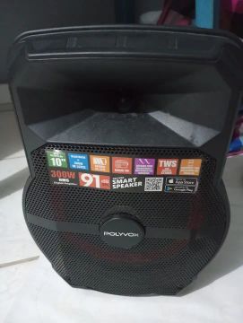 Caixa de Som Polyvox 300W RMS Bluetooth 91dB