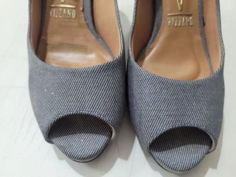 Sapato Peep Toe Azul