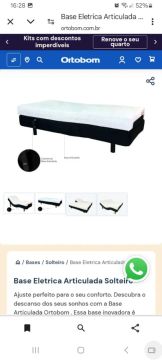 Cama articulada solteiro ortobom 1.90 X 90 e colchão 15 de altura espuma especial.
