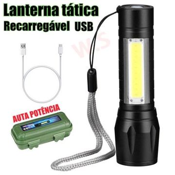 Lanterna Tática com 2 leds longo alcance aceitamos cartão 