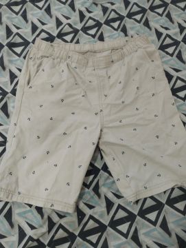 Shorts Masculino Bege com Ancora