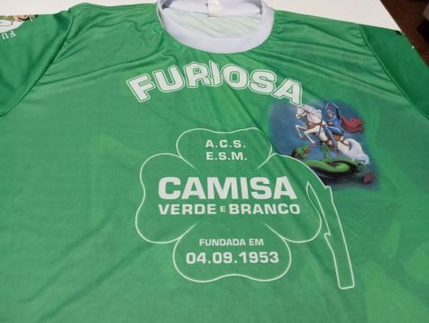 Camiseta Furiosa Verde e Branco - Tamanho EX