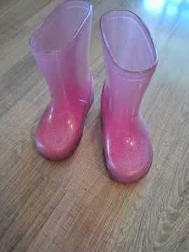 Botas de chuva infantil rosa glitter - Tamanho 21/22