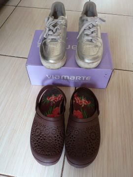 Vendo 1 par de tênis feminino 1 sandália 