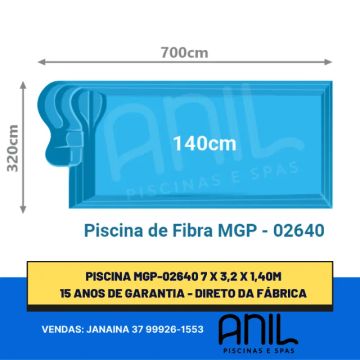 JA - Piscina de fibra - Fábrica Anil Piscinas - 7 x 3,2 x 1,40m
