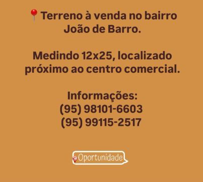 Terreno no João de Barro 