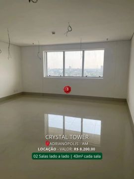 Cristal Tower - 02 SALAS COMERCIAIS - 43m² Cada - LOCAÇÃO - Adrianópolis