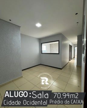 Alugo Sala Comercial no Prédio da Caixa. Cidade Ocidental/GO. COD.177