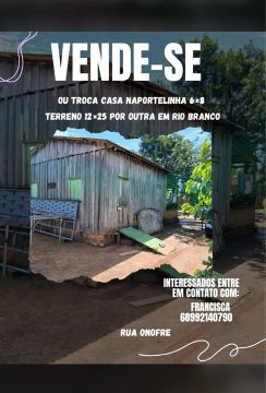 Casa em Acrelândia - Venda ou Troca.