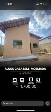 Alugo casa nova no alvorada
