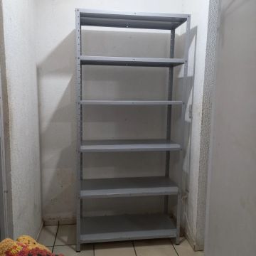 Estante de metal cinza 6 prateleiras
