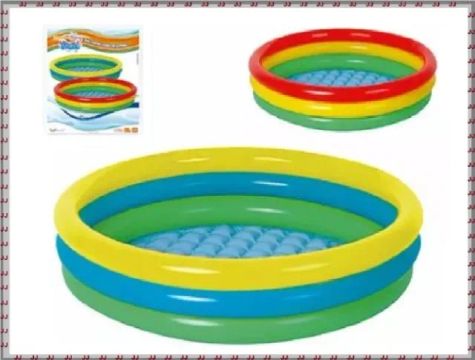Piscina inflável 126 litros - 3 anéis coloridos