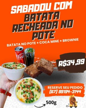 Batata recheada no pote