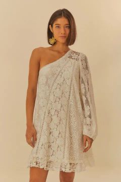 Vestido curto de renda farm - Tam P<br>Tamanho P 