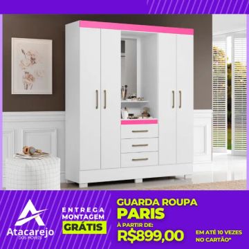 Guarda Roupa Com Espelho Entrega e Montagem Grátis 