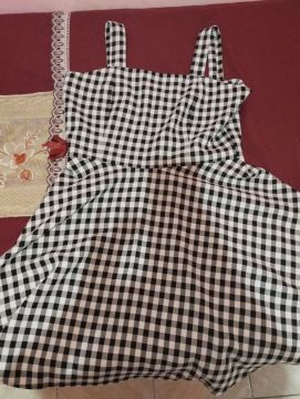 Vestido Quadriculado Preto/Branco 