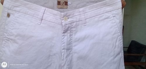  Calça branca masculina bolso faca
