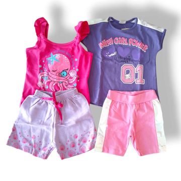 Kit de Conjunto Infantil Menina Em Algodão  Tamanho 3 Novos
