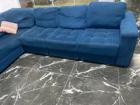 Sofá de Canto Azul em Ótimo Estado